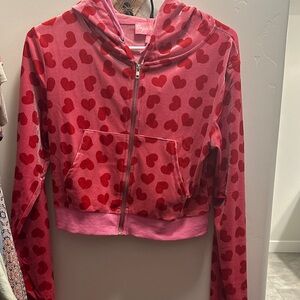 Sugar Thrillz Pink Heart velour track Jacket